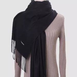 Cashmere Blend Pashmina Scarf Wrap Black Color